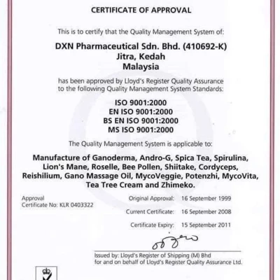 DXN Certifikations with Marketing Plan 